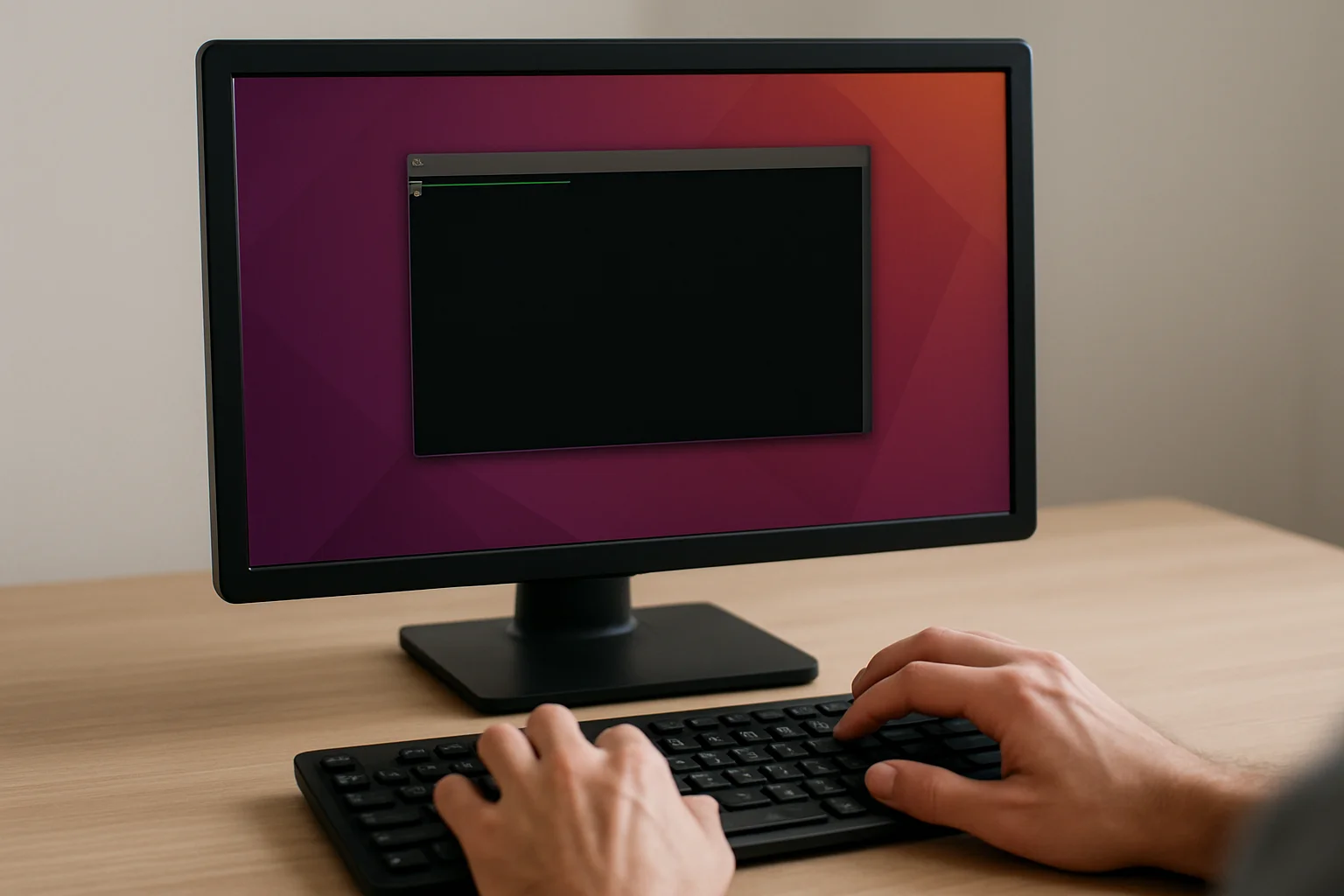Un poste Linux avec terminal actif où une tâche précédemment suspendue revient au premier plan.